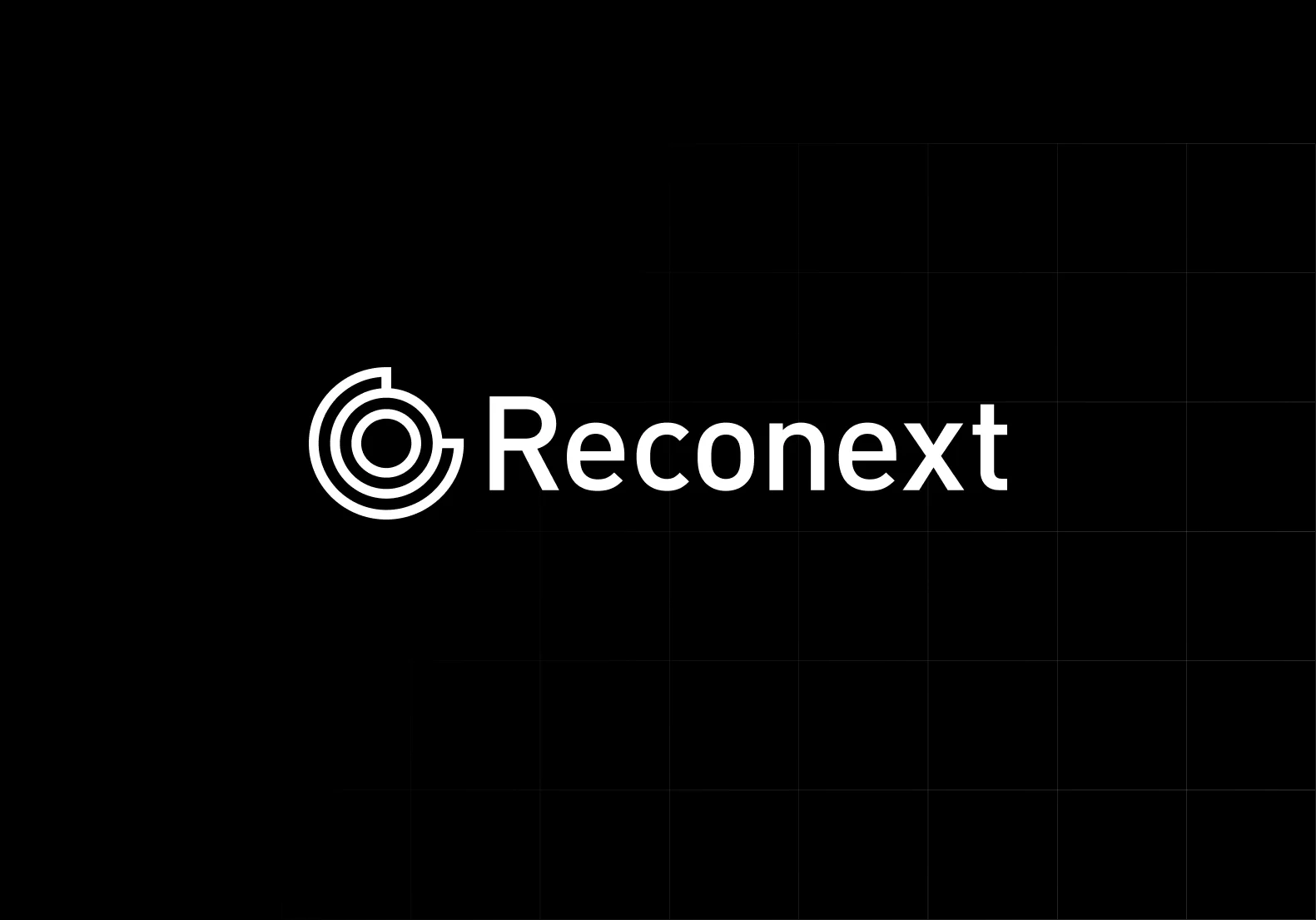 Reconext logo, white on black